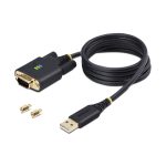 StarTech.com cable adaptador USB a serie de 1 metro, adaptador USB-A a DB9 RS232 con retención COM, tornillos DB9 intercambiables y compatibilidad con Windows, macOS y Linux. SKU: 1P3FFCB-USB-SERIAL