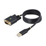 StarTech.com cable adaptador USB a serie de 1 metro, adaptador USB-A a DB9 RS232 con retención COM, tornillos DB9 intercambiables y compatibilidad con Windows, macOS y Linux. SKU: 1P3FFCB-USB-SERIAL