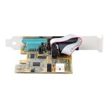 Tarjeta PCIe Serie de 2 Puertos StarTech.com con interfaz RS232 (DB9), perfil bajo y completo, retención COM, compatible con Windows y Linux. SKU 21050-PC-SERIAL-CARD
