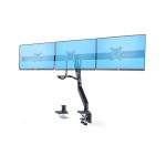 Soporte VESA de sobremesa de StarTech.com para tres monitores de 27 pulgadas, modelo 3M1A3SG-MONITOR-ARM, con montajes 75x75 y 100x100 y ajuste sin herramientas.
