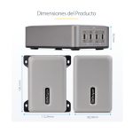 Cargador USB-C de 4 puertos StarTech.com con un puerto de 140W EPR, soporte PD 3.1 y tornillos de fijación, SKU 424DEU-USB-C-CHARGER.