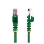 StarTech.com Cable de Red Cat5e Fast Ethernet de 2 metros en color verde sin enganche, SKU 45PAT2MGN, ideal para conexiones de red rápidas y seguras.