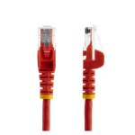 Imagen del StarTech.com Cable de Red de 0,5 metros, color rojo, categoría Cat5e Ethernet con conectores RJ45 sin enganches. SKU 45PAT50CMRD