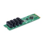 StarTech.com tarjeta adaptador de 4 puertos M.2 a SATA para HDD/SSD con chipset ASM1064, compatible con Windows, MacOS y Linux, SKU 4P-SATA-M2-ADAPTER