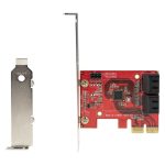 StarTech.com Tarjeta PCIe Controladora SATA de 4 Puertos, modelo 4P6G-PCIE-SATA-CARD, incluye conectores apilados y no admite RAID.
