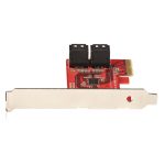 StarTech.com Tarjeta PCIe Controladora SATA de 4 Puertos, modelo 4P6G-PCIE-SATA-CARD, incluye conectores apilados y no admite RAID.