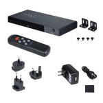 Imagen del Switch Conmutador HDMI StarTech.com de 4 Puertos con soporte 8K a 60Hz y 4K a 120Hz HDR10+. SKU: 4PORT-8K-HDMI-SWITCH.