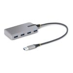 Imagen del StarTech.com Hub USB de 4 Puertos, USB 3.0 de 5Gbps, alimentado por el bus con cable de 30cm, modelo SKU 5G4AB-USB-A-HUB.