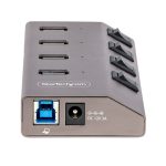 StarTech.com Hub USB-C autoalimentado de 4 puertos con interruptores individuales y fuente de alimentación. SKU: 5G4AIBS-USB-HUB-EU