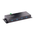 StarTech Hub Industrial USB 3.0 de 5Gbps de 4 Puertos, Concentrador USB con Protección de Picos y Descargas ESD, SKU 5G4AINDNP-USB-A-HUB