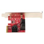 Tarjeta PCIe SATA StarTech.com con 6 puertos, 6Gbps de velocidad, bracket de perfil bajo y conectores SATA apilados, SKU 6P6G-PCIE-SATA-CARD