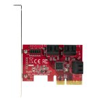 Tarjeta PCIe SATA StarTech.com con 6 puertos, 6Gbps de velocidad, bracket de perfil bajo y conectores SATA apilados, SKU 6P6G-PCIE-SATA-CARD