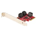 Tarjeta PCIe SATA StarTech.com con 6 puertos, 6Gbps de velocidad, bracket de perfil bajo y conectores SATA apilados, SKU 6P6G-PCIE-SATA-CARD