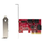 Tarjeta PCIe SATA StarTech.com con 6 puertos, 6Gbps de velocidad, bracket de perfil bajo y conectores SATA apilados, SKU 6P6G-PCIE-SATA-CARD