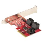 Tarjeta PCIe SATA StarTech.com con 6 puertos, 6Gbps de velocidad, bracket de perfil bajo y conectores SATA apilados, SKU 6P6G-PCIE-SATA-CARD