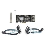 StarTech.com Tarjeta PCIe de 8 Puertos SATA. Adaptadora de Expansión PCI Express con 4 Controladores de Host. SKU: 8P6G-PCIE-SATA-CARD