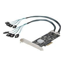 StarTech.com Tarjeta PCIe de 8 Puertos SATA. Adaptadora de Expansión PCI Express con 4 Controladores de Host. SKU: 8P6G-PCIE-SATA-CARD