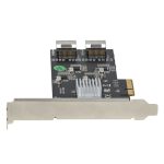 StarTech.com Tarjeta PCIe de 8 Puertos SATA. Adaptadora de Expansión PCI Express con 4 Controladores de Host. SKU: 8P6G-PCIE-SATA-CARD