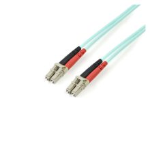 Cable de fibra óptica multimodo de 3 metros de StarTech.com con conectores LC a LC, OM3, 50/125µm, adecuado para redes de 100G, pérdida de inserción baja <0.3dB, SKU A50FBLCLC3