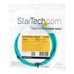 Cable de fibra óptica multimodo de 3 metros de StarTech.com con conectores LC a LC, OM3, 50/125µm, adecuado para redes de 100G, pérdida de inserción baja <0.3dB, SKU A50FBLCLC3