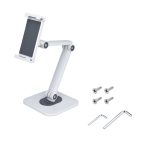 Soporte ajustable de sobremesa StarTech para tablet con capacidad de 1kg y montaje en pared. Incluye base ergonómica, giro, rotación e inclinación. SKU ADJ-TABLET-STAND-W