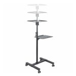 Soporte móvil de StarTech.com para proyector y ordenador portátil, modelo con carrito de servicio pesado, 2 estantes y altura ajustable. SKU ADJPROJCART.