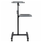 Soporte móvil de StarTech.com para proyector y ordenador portátil, modelo con carrito de servicio pesado, 2 estantes y altura ajustable. SKU ADJPROJCART.