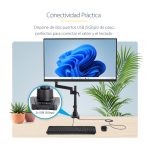 Brazo de soporte para monitor de StarTech.com, modelo articulado con 2 puertos USB 3.0, SKU ARMPIVOT2USB3