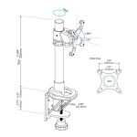 Soporte StarTech.com para un monitor de hasta 34 pulgadas (14Kg), altura ajustable y de acero, SKU ARMPIVOT