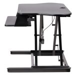 Convertidor de escritorio de pie y sentado de esquina StarTech.com con superficie de 89cm x 53cm, bandeja para teclado y altura ajustable, SKU ARMSTSCORNR.