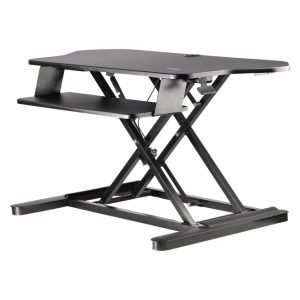 Convertidor de escritorio de pie y sentado de esquina StarTech.com con superficie de 89cm x 53cm, bandeja para teclado y altura ajustable, SKU ARMSTSCORNR.