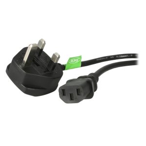 Cable de alimentación StarTech.com de 1m (3 pies) para Reino Unido, tipo BS1363 a C13, 18AWG, 10A 250V. SKU: BS13U-1M-POWER-LEAD.