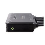 Interruptor KVM StarTech.com modelo C2-DD46-UA2-CBL-KVM de color negro, con soporte DVI-HDMI y USB