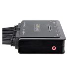 Imagen del interruptor KVM StarTech.com, modelo C2-DH46-UA2-CBL-KVM, en color negro, adecuado para gestionar múltiples dispositivos con facilidad.