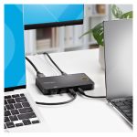 Imagen del StarTech.com interruptor KVM negro con USB-C y Power Delivery, SKU C2-H46-UC2-PD-KVM