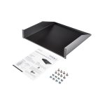 StarTech.com estante bandeja cantilever 2U para armario rack de servidores de 19 pulgadas, 18 pulgadas de profundidad, 56kg de carga, acero de servicio pesado, negro. SKU CABSHELFHD