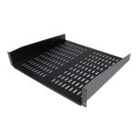 Imagen del estante bandeja ventilado Cantilever de StarTech.com para rack de servidores, tamaño 2U, con profundidad fija y capacidad de 22kg. SKU: CABSHELFV
