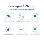 Imagen del estante bandeja ventilado Cantilever de StarTech.com para rack de servidores, tamaño 2U, con profundidad fija y capacidad de 22kg. SKU: CABSHELFV