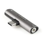 Adaptador de audio y carga USB-C StarTech.com con salida de 3,5mm y pass-through de 60W para cargador. SKU CDP235APDM