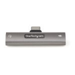 Adaptador de audio y carga USB-C StarTech.com con salida de 3,5mm y pass-through de 60W para cargador. SKU CDP235APDM