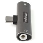 Adaptador de audio y carga USB-C StarTech.com con salida de 3,5mm y pass-through de 60W para cargador. SKU CDP235APDM