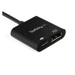 StarTech.com Cable de 1m USB-C a DisplayPort 1.4 HBR3 con entrega de alimentación PD de 60W, convertidor adaptador de vídeo USB tipo C soporta 8K a 60Hz y 4K a 120Hz, compatible con Thunderbolt 3. SKU CDP2DP14UCPB.