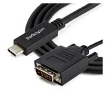 StarTech.com Cable de 1m USB-C a DVI en color negro, con resolución de 1920 x 1200. SKU: CDP2DVIMM1MB