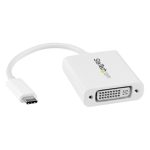 Adaptador Gráfico USB-C a DVI en color blanco de StarTech.com, compatible con múltiples dispositivos para excelente conectividad. SKU: CDP2DVIW