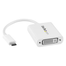 Adaptador Gráfico USB-C a DVI en color blanco de StarTech.com, compatible con múltiples dispositivos para excelente conectividad. SKU: CDP2DVIW