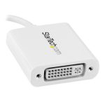Adaptador Gráfico USB-C a DVI en color blanco de StarTech.com, compatible con múltiples dispositivos para excelente conectividad. SKU: CDP2DVIW