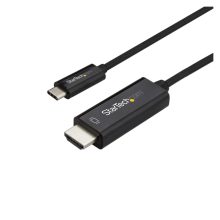 Imagen del cable StarTech.com de 1 metro USB C a HDMI 4K a 60Hz, modelo CDP2HD1MBNL, con compatibilidad Thunderbolt 3 y modo Alt DP 1.2 HBR2 en color negro.
