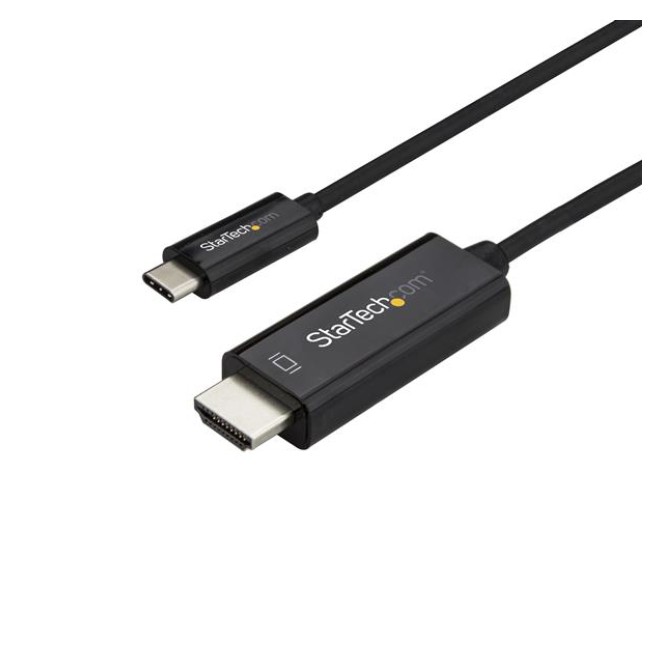 StarTech Cable Adaptador USB-C a HDMI 4K 60Hz de 2m Negro Cable adaptador USB-C a HDMI de StarTech, 2 metros, compatible con 4K a 60Hz, color negro. SKU: CDP2HD2MBNL