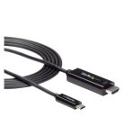 Cable adaptador USB-C a HDMI de StarTech, 2 metros, compatible con 4K a 60Hz, color negro. SKU: CDP2HD2MBNL
