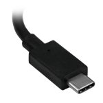 Vista del adaptador gráfico StarTech USB-C a HDMI 4K60Hz, SKU CDP2HD4K60, utilizado como conversor de vídeo compatible con Thunderbolt 3.